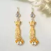 Antique Sandblasted Love Hands Flower Drop Earrings