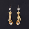 Antique Sandblasted Love Hands Flower Drop Earrings