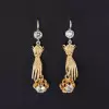 Antique Sandblasted Love Hands Flower Drop Earrings