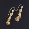 Antique Sandblasted Love Hands Flower Drop Earrings