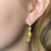 Antique Sandblasted Love Hands Flower Drop Earrings
