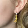 Antique Sandblasted Love Hands Flower Drop Earrings