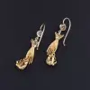 Antique Sandblasted Love Hands Flower Drop Earrings
