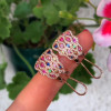 3.5ctw Multicolor Sapphire Rainbow Hoop Earrings