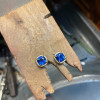 11ctw Cushion Cut Blue Sapphire Modern Stud Earrings