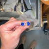11ctw Cushion Cut Blue Sapphire Modern Stud Earrings