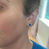 11ctw Cushion Cut Blue Sapphire Modern Stud Earrings