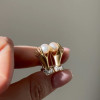 7MM Pearl Sandblasted Love Hands Stud Earrings