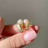 7MM Pearl Sandblasted Love Hands Stud Earrings