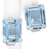 20ctw Emerald Cut Aquamarine Vintage Clip-on Stud Earrings