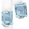 20ctw Emerald Cut Aquamarine Vintage Clip-on Stud Earrings