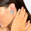 20ctw Emerald Cut Aquamarine Vintage Clip-on Stud Earrings
