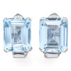 20ctw Emerald Cut Aquamarine Vintage Clip-on Stud Earrings