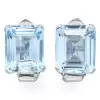 20ctw Emerald Cut Aquamarine Vintage Clip-on Stud Earrings