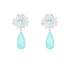 18ctw Pear Cut Green Blue Paraiba Drop Earrings