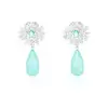18ctw Pear Cut Green Blue Paraiba Drop Earrings