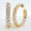 4ctw Round Cut Two-Row In-out Cluster Hoop Earrings