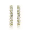 4ctw Round Cut Two-Row In-out Cluster Hoop Earrings