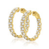 4ctw Round Cut Two-Row In-out Cluster Hoop Earrings