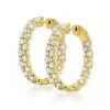4ctw Round Cut Two-Row In-out Cluster Hoop Earrings
