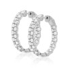 4ctw Round Cut Two-Row In-out Cluster Hoop Earrings