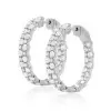 4ctw Round Cut Two-Row In-out Cluster Hoop Earrings