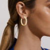 4ctw Round Cut Two-Row In-out Cluster Hoop Earrings