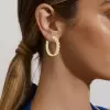 4ctw Round Cut Two-Row In-out Cluster Hoop Earrings