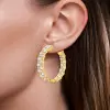 4ctw Round Cut Two-Row In-out Cluster Hoop Earrings
