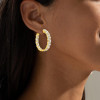 4ctw Round Cut Two-Row In-out Cluster Hoop Earrings