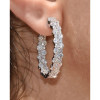 4ctw Round Cut Two-Row In-out Cluster Hoop Earrings