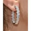 4ctw Round Cut Two-Row In-out Cluster Hoop Earrings
