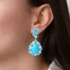 20ctw Pear Cut Turquoise Vintage Statement Earrings