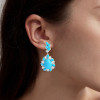 20ctw Pear Cut Turquoise Vintage Statement Earrings