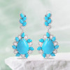 20ctw Pear Cut Turquoise Vintage Statement Earrings
