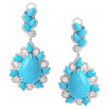 20ctw Pear Cut Turquoise Vintage Statement Earrings
