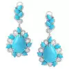 20ctw Pear Cut Turquoise Vintage Statement Earrings