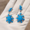 20ctw Pear Cut Turquoise Vintage Statement Earrings
