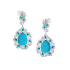 20ctw Pear Cut Turquoise Vintage Statement Earrings