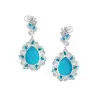 20ctw Pear Cut Turquoise Vintage Statement Earrings