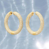30MM Diameter 7ctw Paved Mobius Strip Hoop Earrings