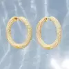 30MM Diameter 7ctw Paved Mobius Strip Hoop Earrings