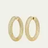 30MM Diameter 7ctw Paved Mobius Strip Hoop Earrings