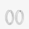 30MM Diameter 7ctw Paved Mobius Strip Hoop Earrings