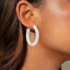 30MM Diameter 7ctw Paved Mobius Strip Hoop Earrings