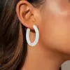 30MM Diameter 7ctw Paved Mobius Strip Hoop Earrings