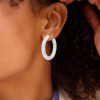 30MM Diameter 7ctw Paved Mobius Strip Hoop Earrings