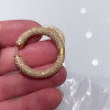 30MM Diameter 7ctw Paved Mobius Strip Hoop Earrings