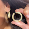30MM Diameter 7ctw Paved Mobius Strip Hoop Earrings