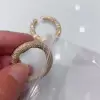 30MM Diameter 7ctw Paved Mobius Strip Hoop Earrings
